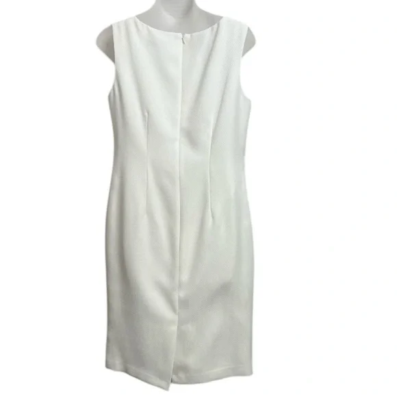 Kasper Sleeveless Studded Sheath Dress Size 6 Off-White - Picture 3 of 9